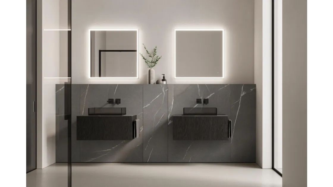 Mobile da Bagno in rovere moro Wall Home1 B2 di Ideagroup