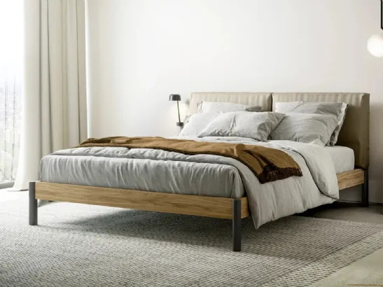 Letto con testiera in tessuto imbottito Eden Soft di Dielle Modus