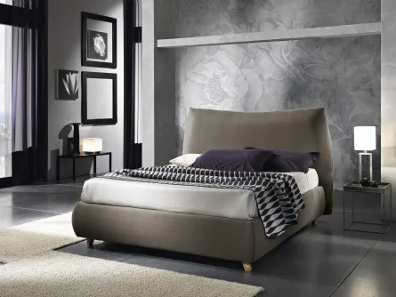 Letto morbido e accogliente in tessuto imbottito con testiera My Way di MaxHome