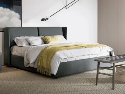 Letto Contenitore in Tessuto di Design - Apollo