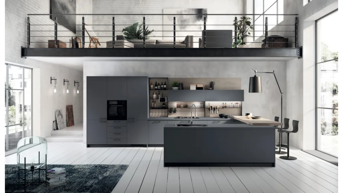 Cucina Moderna Mood Grigio Bromo di Scavolini